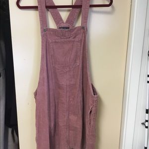 Forever 21 Pink Corduroy Overalls XL with pockets.
